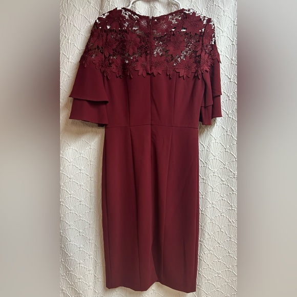 Tahari ASL Burgundy Size 4 Dress - Picture 3 of 8